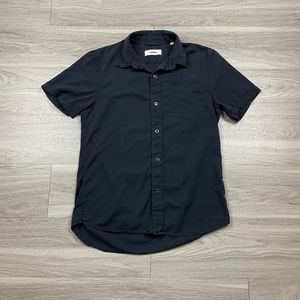 Buck Mason Shirt Mens Medium Black One Pocket Short Sleeve